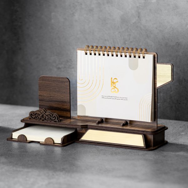 تقویم رومیزی چوبی انوش هولدردار کد 5001