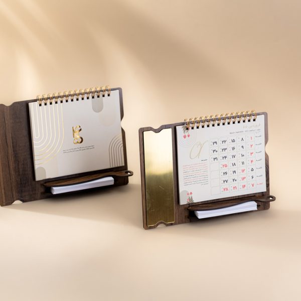 تقویم رومیزی چوبی آلما کد 5003